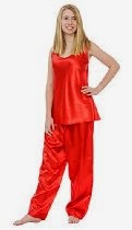 <br />Women's Satin PJ Set with Cami Top