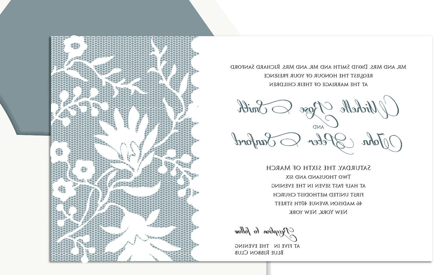 Letterpress Vintage Floral Lace Earth-Tone Teal - Wedding Invitation