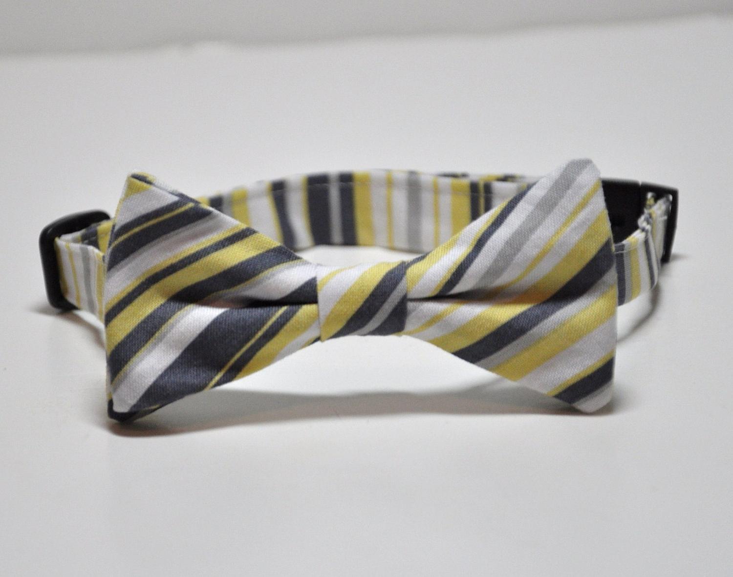 Yellow and Gray Bowtie for