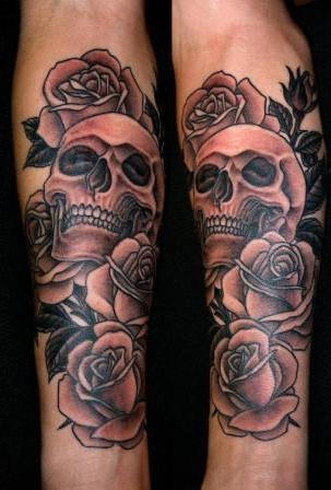 Rose Tattoo,Skull Tattoo