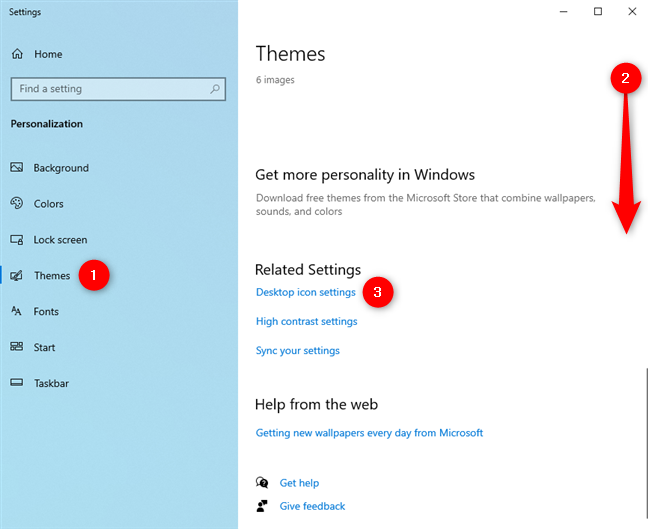 Accedi alle impostazioni dell'icona del desktop dalla scheda Temi in Windows 10