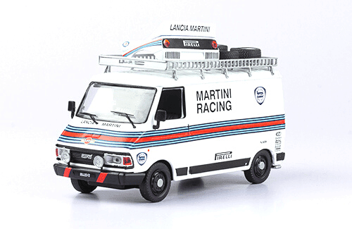 fiat 242 phase 2 1983 1:43 martini racing team, vehículos de asistencia de rally