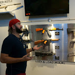 Dan reviewing the guns at lock & load Miami in Miami, United States 