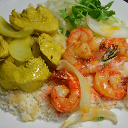 Chili-Lemongrass Shrimp & Curry Chicken Plate