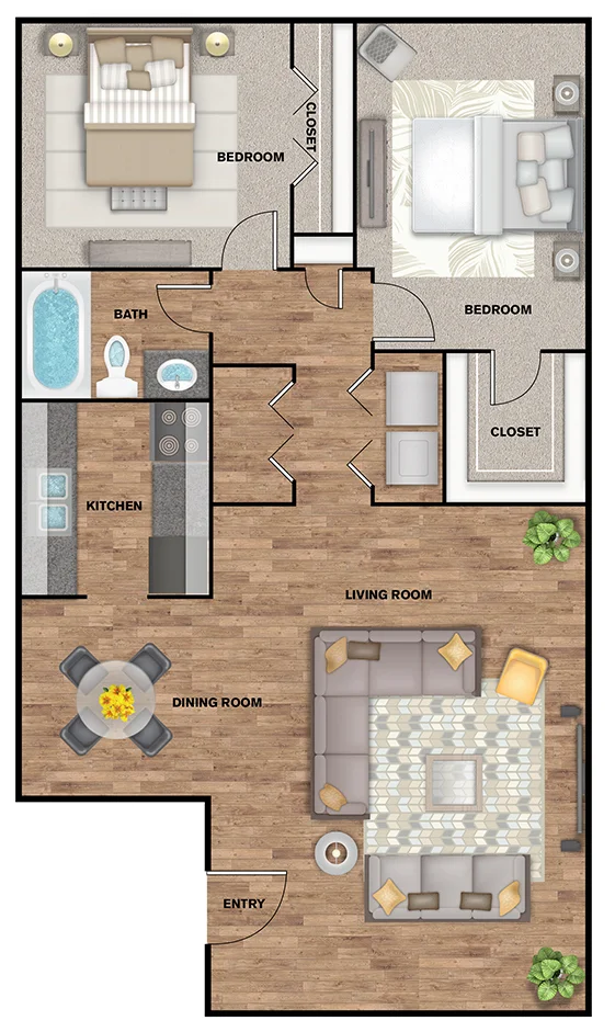 2 Bed 1 Bath