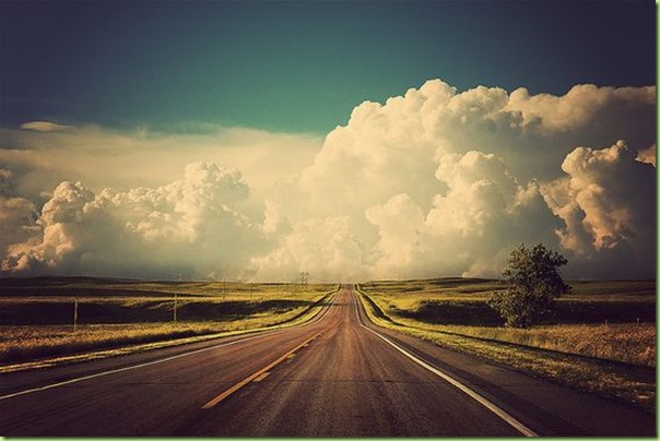 nebraska clouds and highway