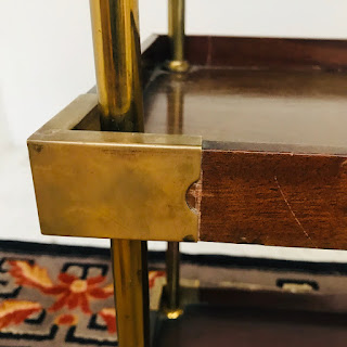 Mahogany and Brass Shelving