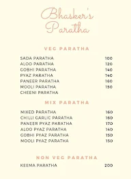 Bhaskar Parathas menu 1