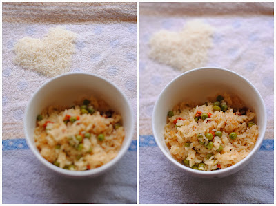  steamed rice with peas wolfberries cheese recipe by ServicefromHeart