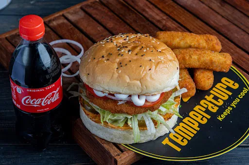 Veg Burger + Veg Finger (4Pcs) + Select Your Drink