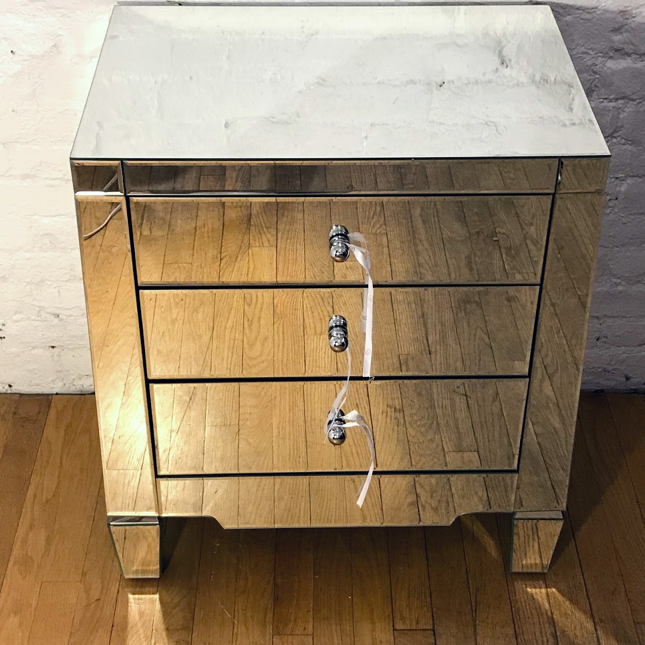 Three-Drawer Mirrored Side Table #2