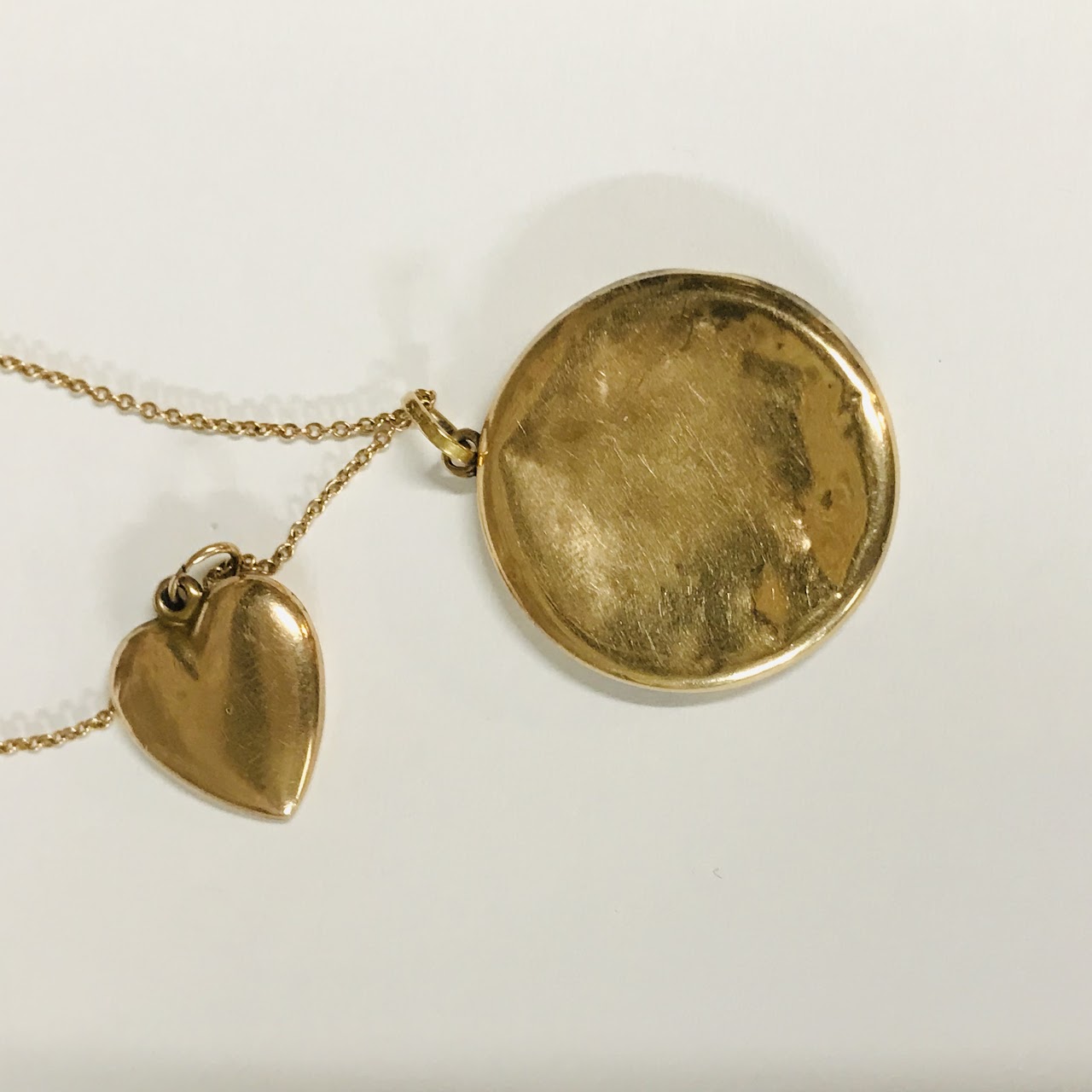 14K Gold Heart and Locket Necklace