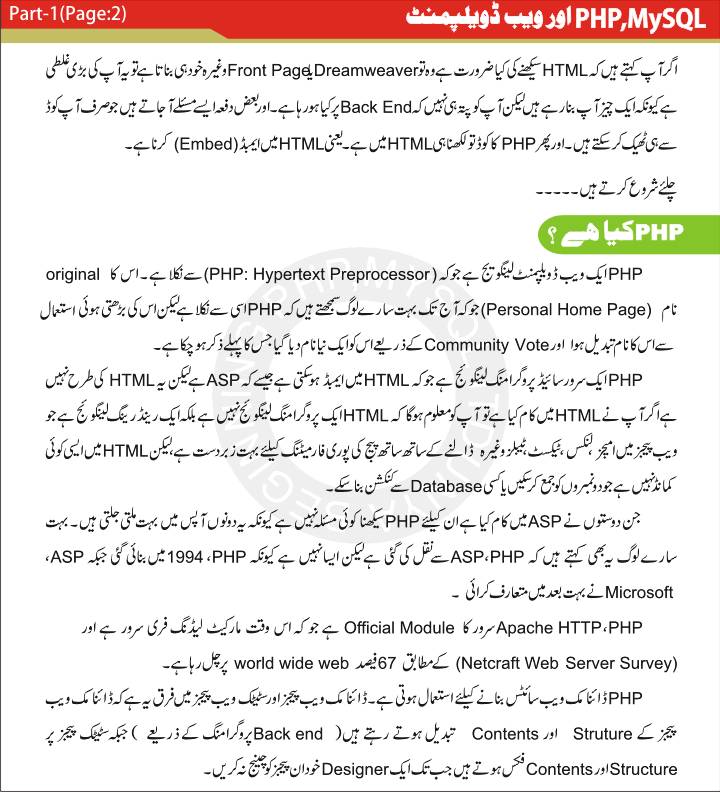 Urdu Tutorials Of Web Developing And Designing Php Urdu Tutorials Class 1
