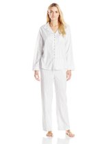 <br />Eileen West Women's Classic Striped Two-Piece Pajama Set