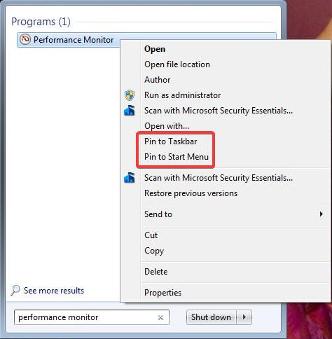 Aggiungi alla barra delle applicazioni e Aggiungi al menu Start in Windows 7