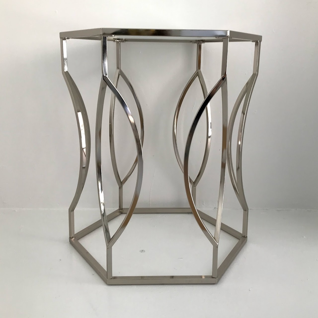 Chrome Hexagonal Accent Table