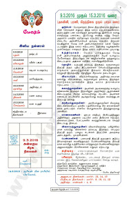 Kumudam Jothidam Raasi Palan - 9-3-2016 to 15-3-2016