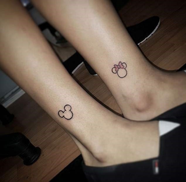 Estes correspondência mickey e minnie mouse tatuagens