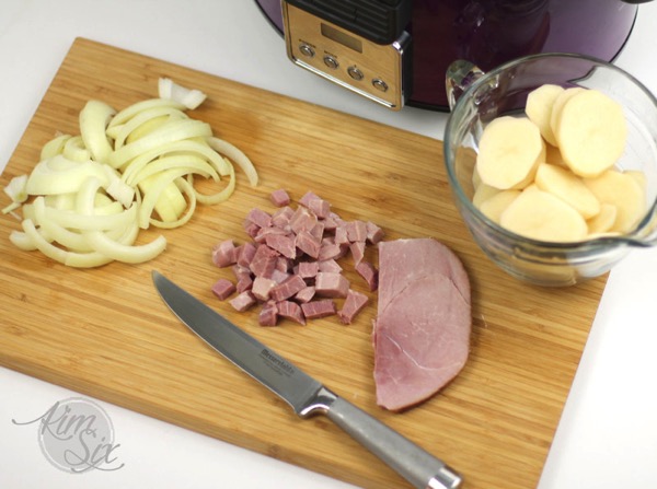 Ham and potatoes in crock pot