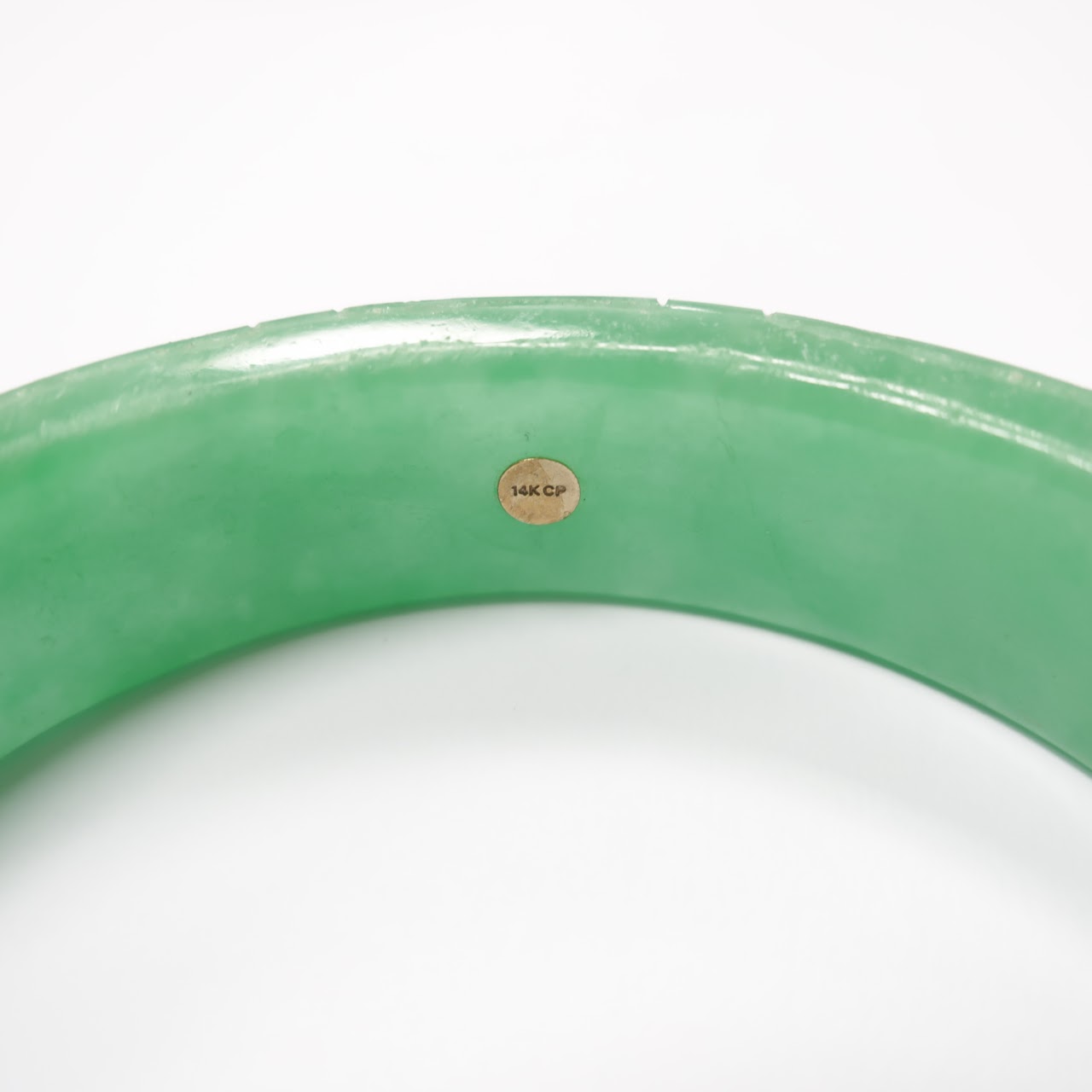 Green Carved Jade Bangle