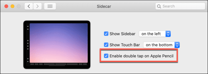 ApplePencilチェックボックスでダブルタブを有効にする