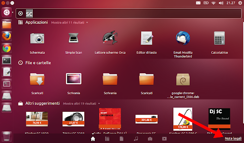 Ubuntu 12.10 aggiunge le note legali nel Dash