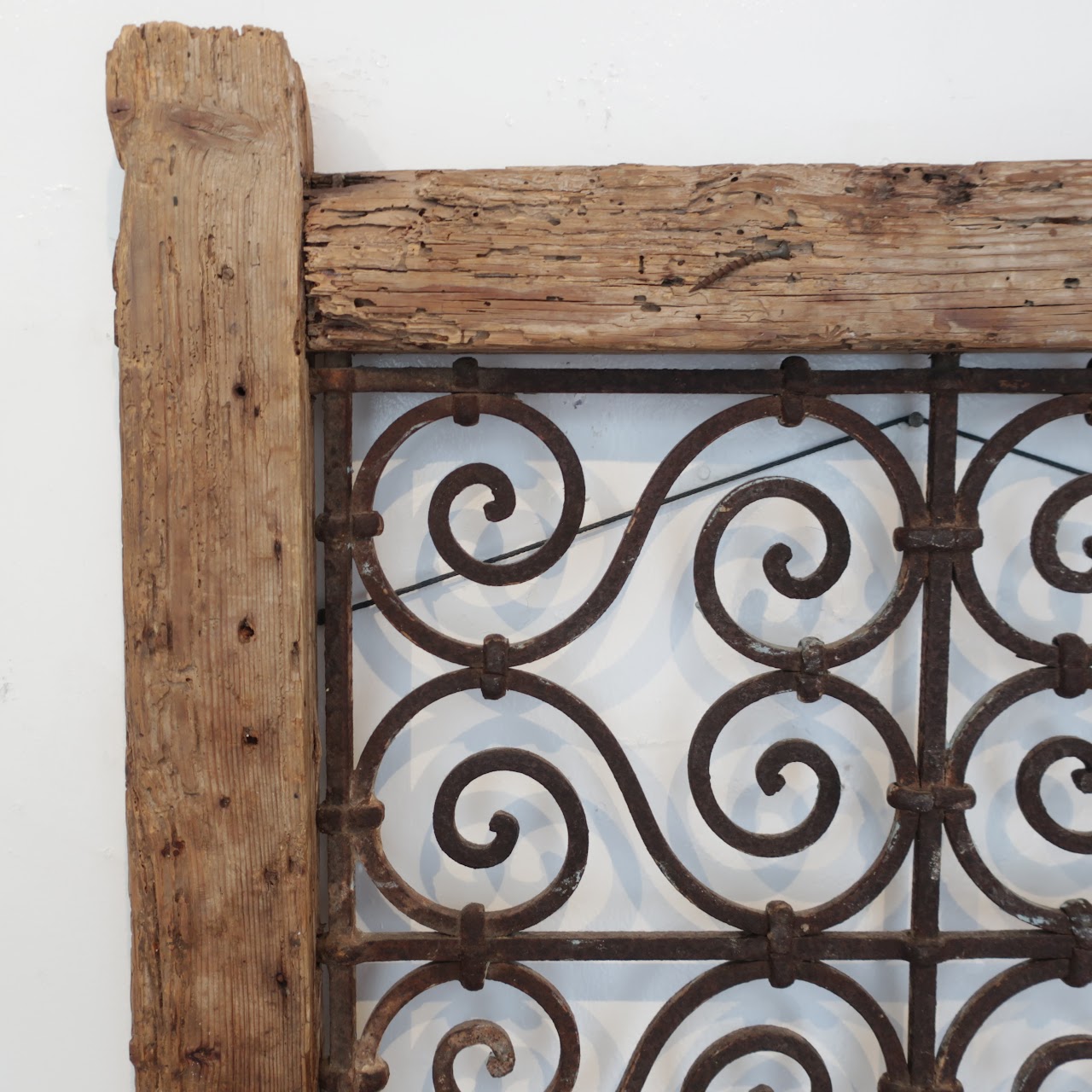 Wrought Iron & Pine Architectural Element