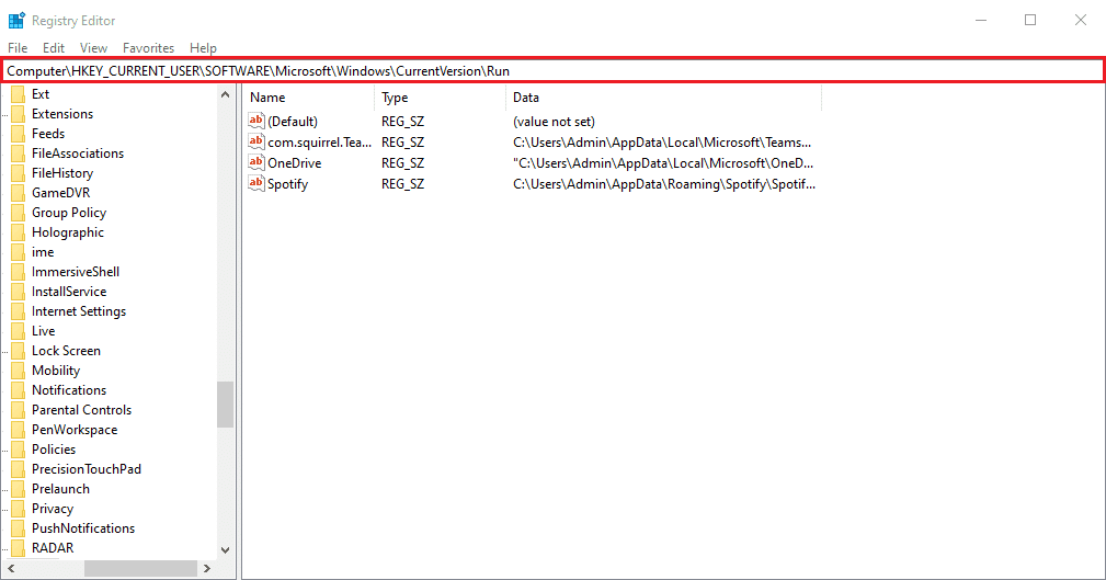 Copia e incolla il percorso sottostante nella barra degli indirizzi.  Come impedire l'apertura di Microsoft Teams all'avvio