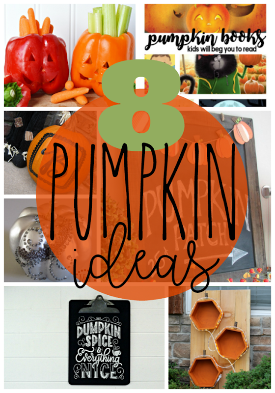 8 Pumpkin Ideas at GingerSnapCrafts.com #pumpkin #fall