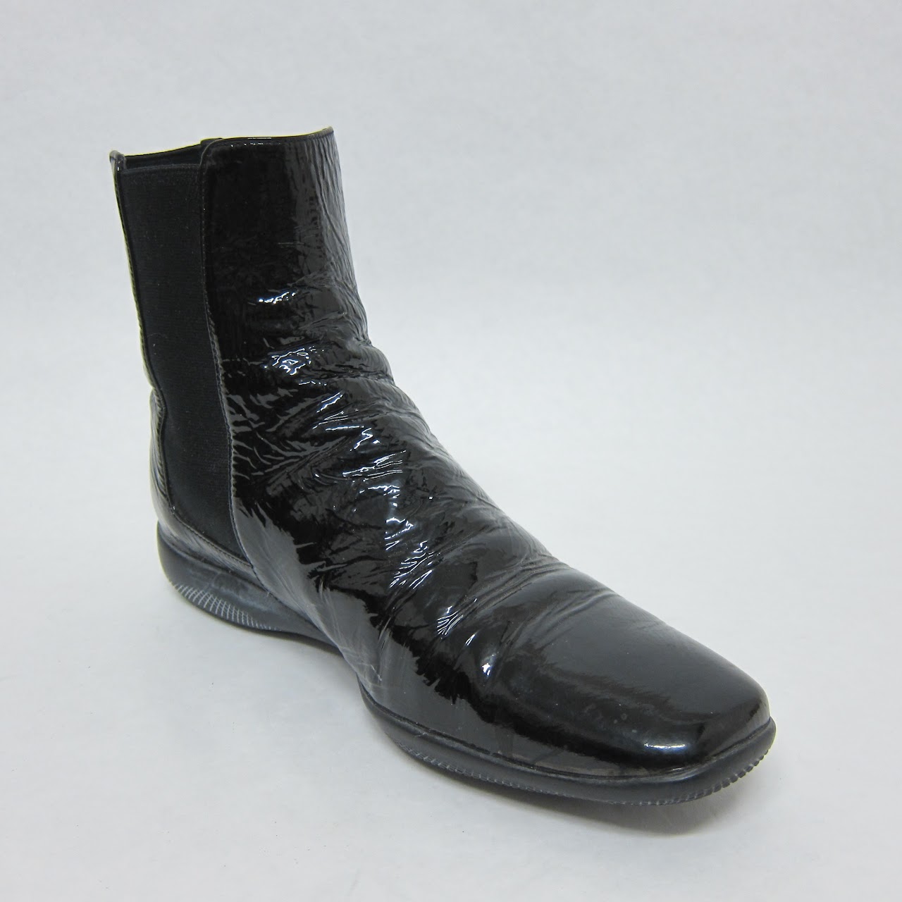 Prada Patent Leather Chelsea Boots