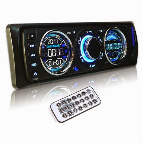  AGPtek® Car Remote Control Audio Stereo In Dash FM Radio Receiver MP3 Player with Front Panel USB Port / SD Card Slot and Aux Input