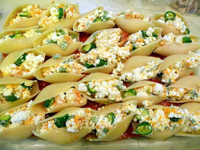 Fresh Ricotta, butternut squash, baby zucchini in Pasta Shells