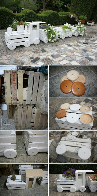 Original manera de decorar tu jardín con cajas de madera