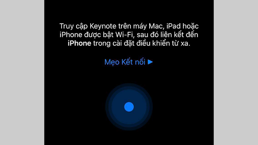 iPhone hiển thị màn hình thiết lập điều khiển từ xa