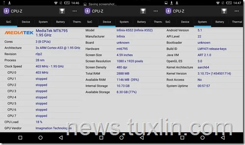 CPU-Z Infinix Zero 3 X552