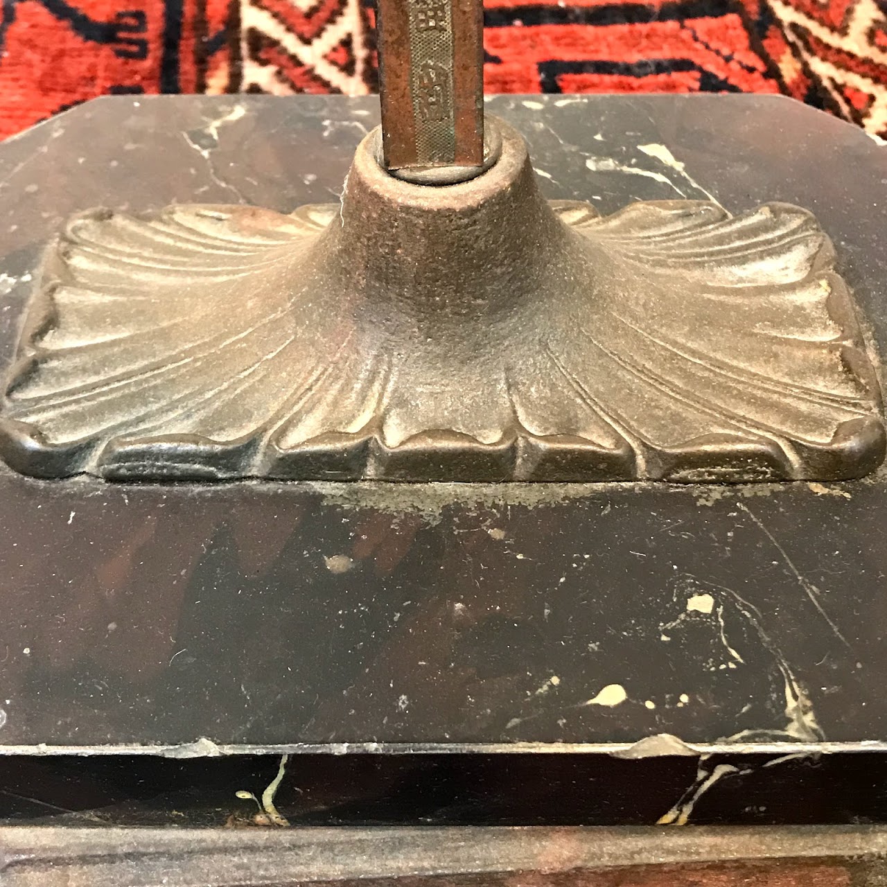 Marble and Brass Pedestal Side Table