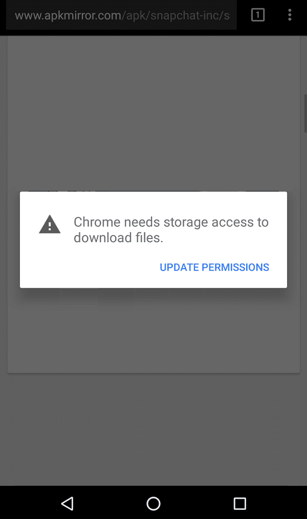 Correggi l'errore di accesso allo spazio di archiviazione di Chrome su Android