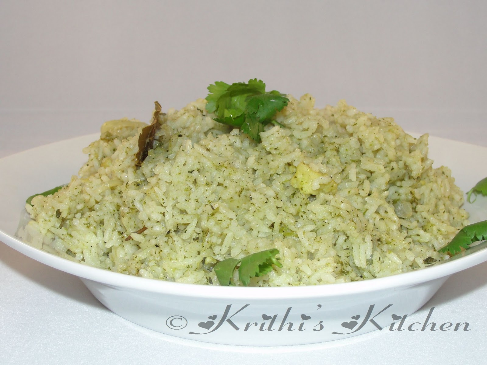 Krithi's Kitchen Coriander Paneer Rice Indian Rice Recipes