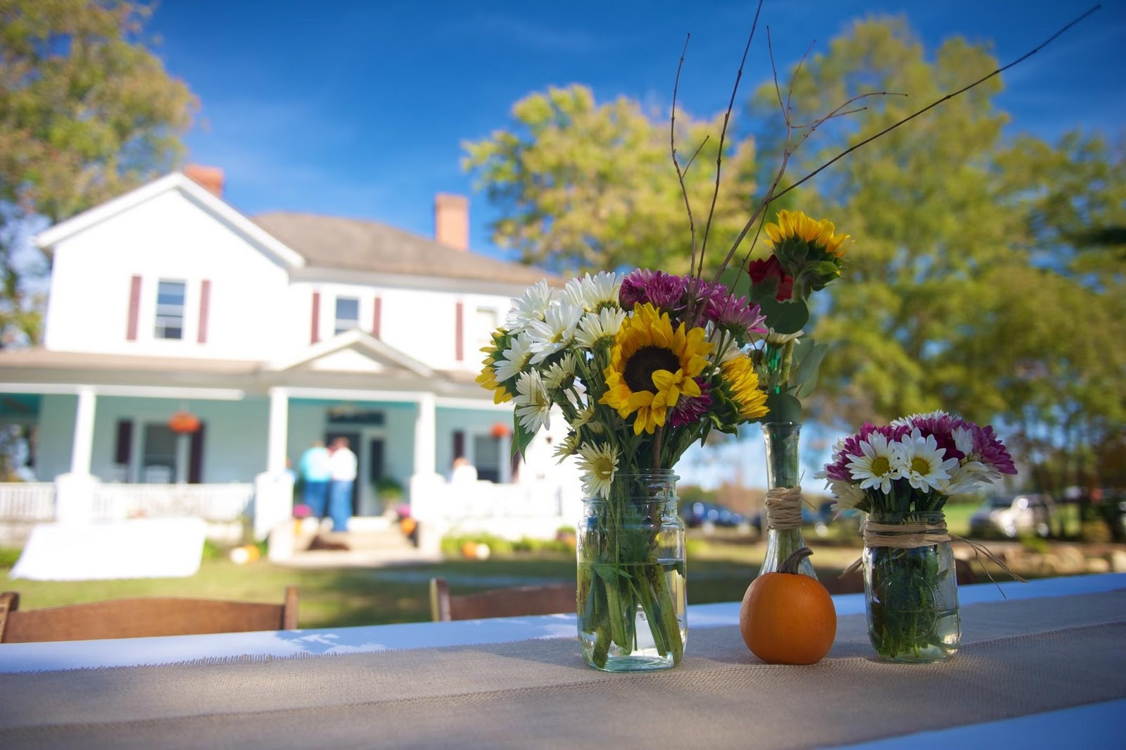 The floral centerpieces were