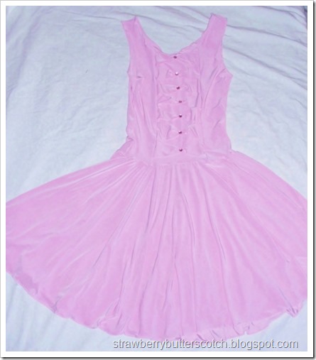 Before it's a relatively simple pink skater style dress made for a Halloween costume 2 years ago.