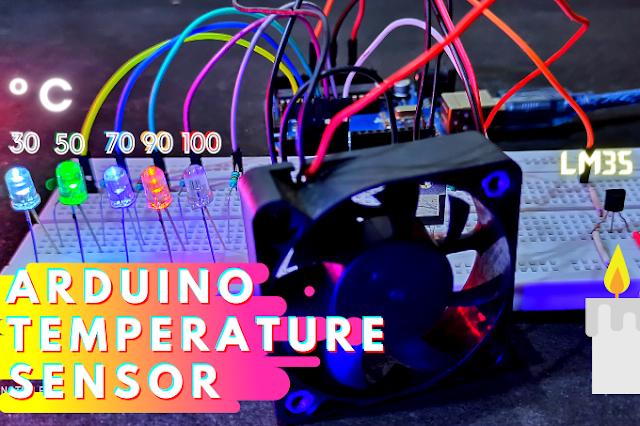 arduino lm35 temperature sensor with fan and leds