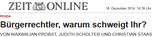 Zeit: Bürgerrechtler, warum schweigt Ihr?