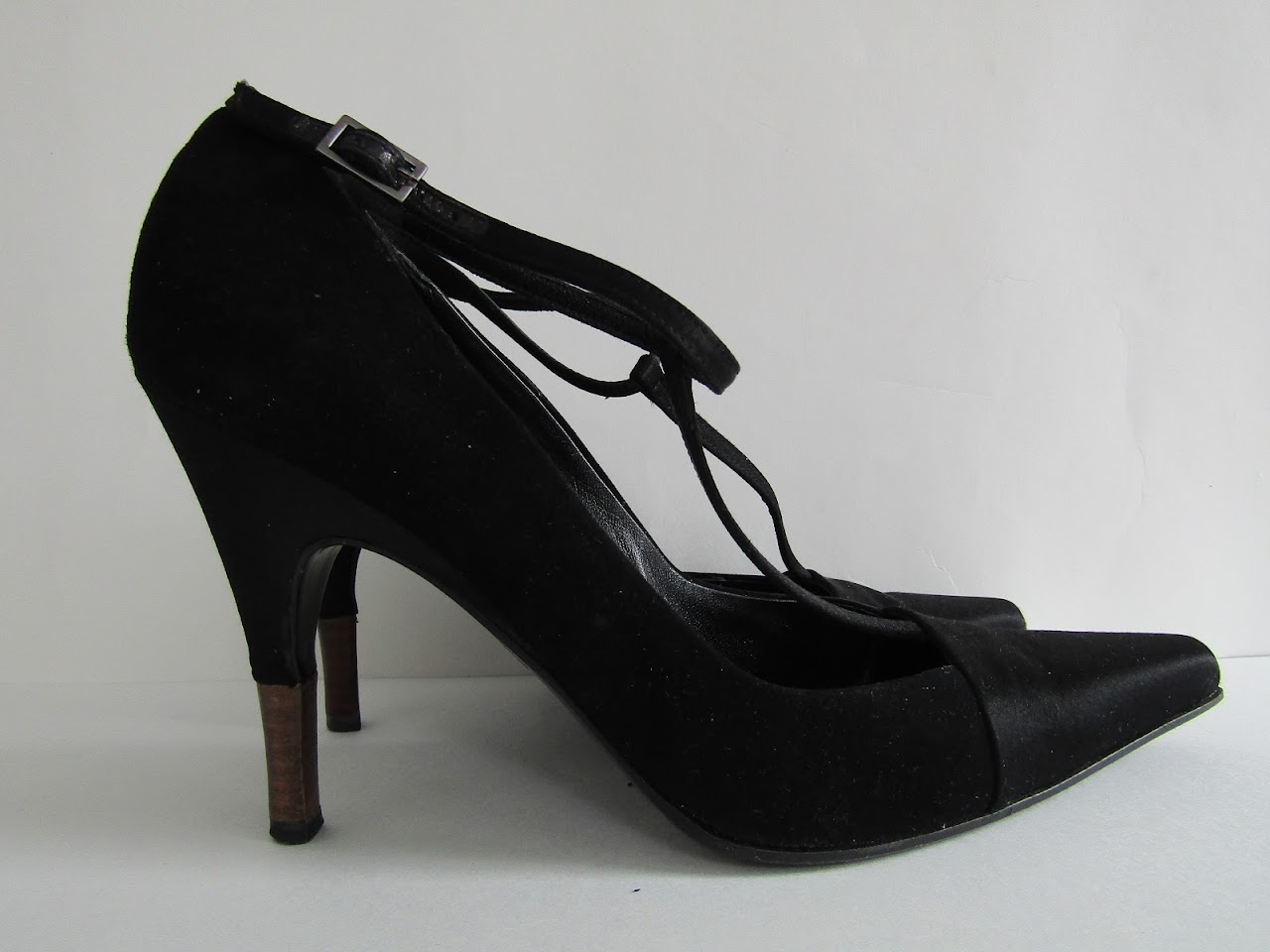 Yves Saint Laurent Satin and Suede Pumps