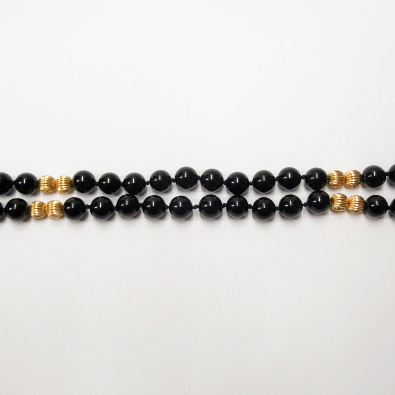 14K Gold & Onyx Beaded Necklace