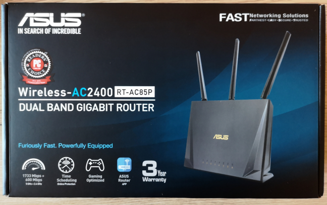 El embalaje para ASUS RT-AC85P