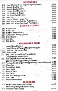 Singhs Cafe & Restaurant menu 1