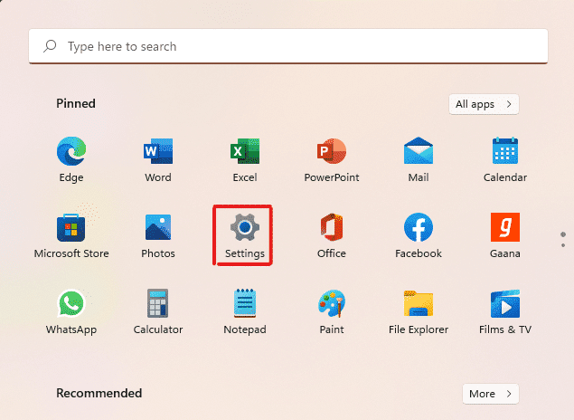 Apri le Impostazioni di Windows tramite il menu Start |  Come cancellare la cache in Windows 11 |  cancellazione della memoria cache