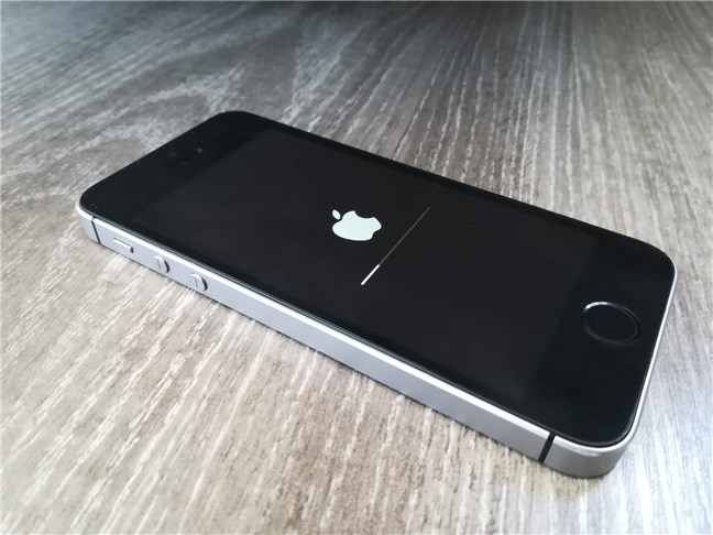 Un iPhone durante la procedura di ripristino