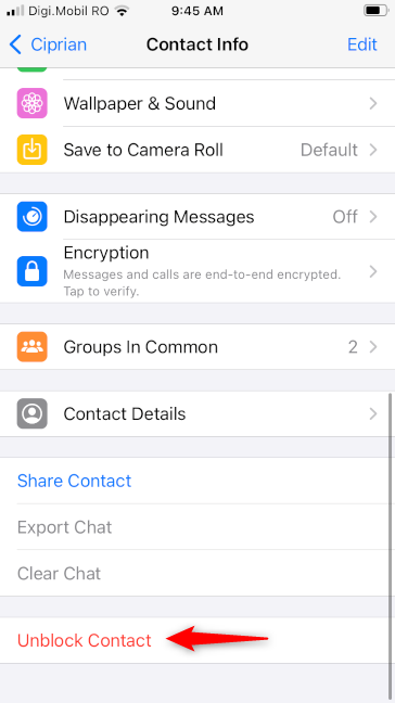 Comment débloquer un contact dans WhatsApp pour iPhone