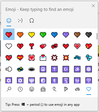 emojis in window 10